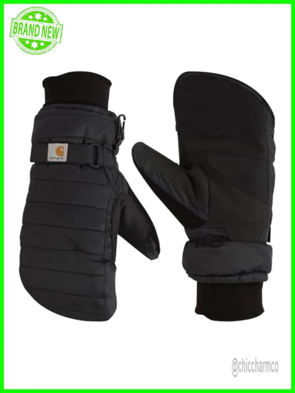 Waterproof Insulated Quilted Knit Cuff Mitten with Nose Wipe